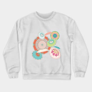 Happy umbrellas coral Crewneck Sweatshirt